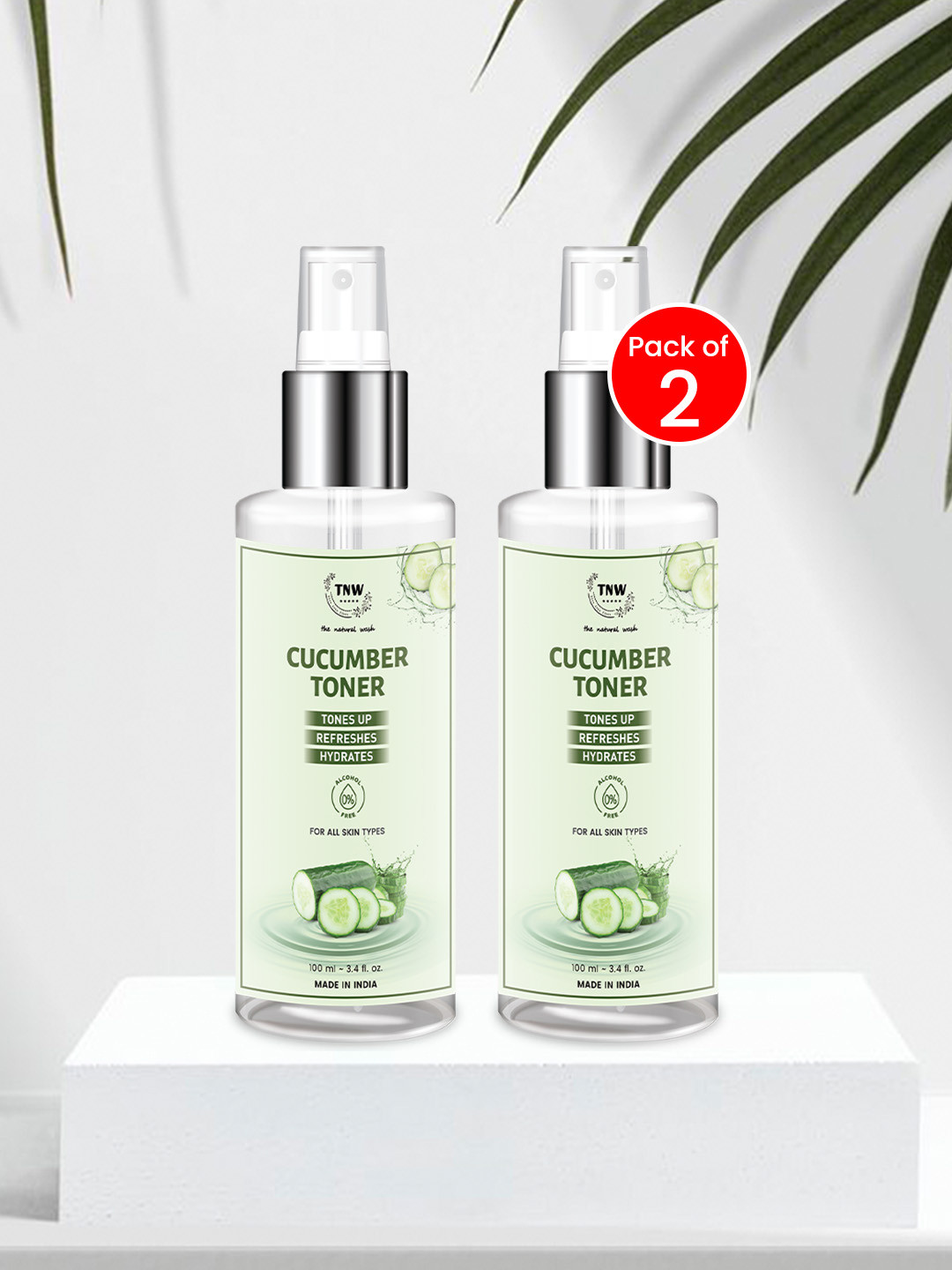 TNW the natural wash Set of 2 Cucumber Pore Tightening Toner - 100 ml each