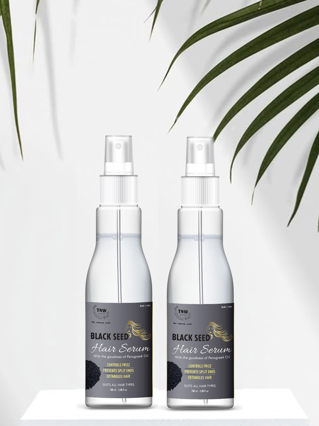 TNW the natural wash Set of 2 Black Seed Hair Serum to Control Frizz - 100 ml each