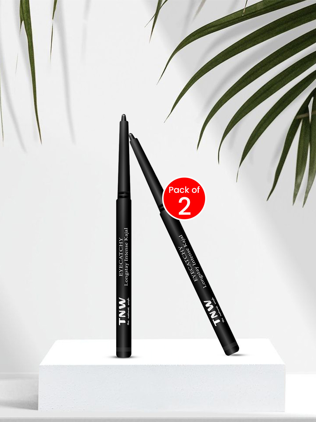 TNW the natural wash 2-Pcs Eyecatchy Longstay Intense Kajal with Vitamin E - Black Pearl