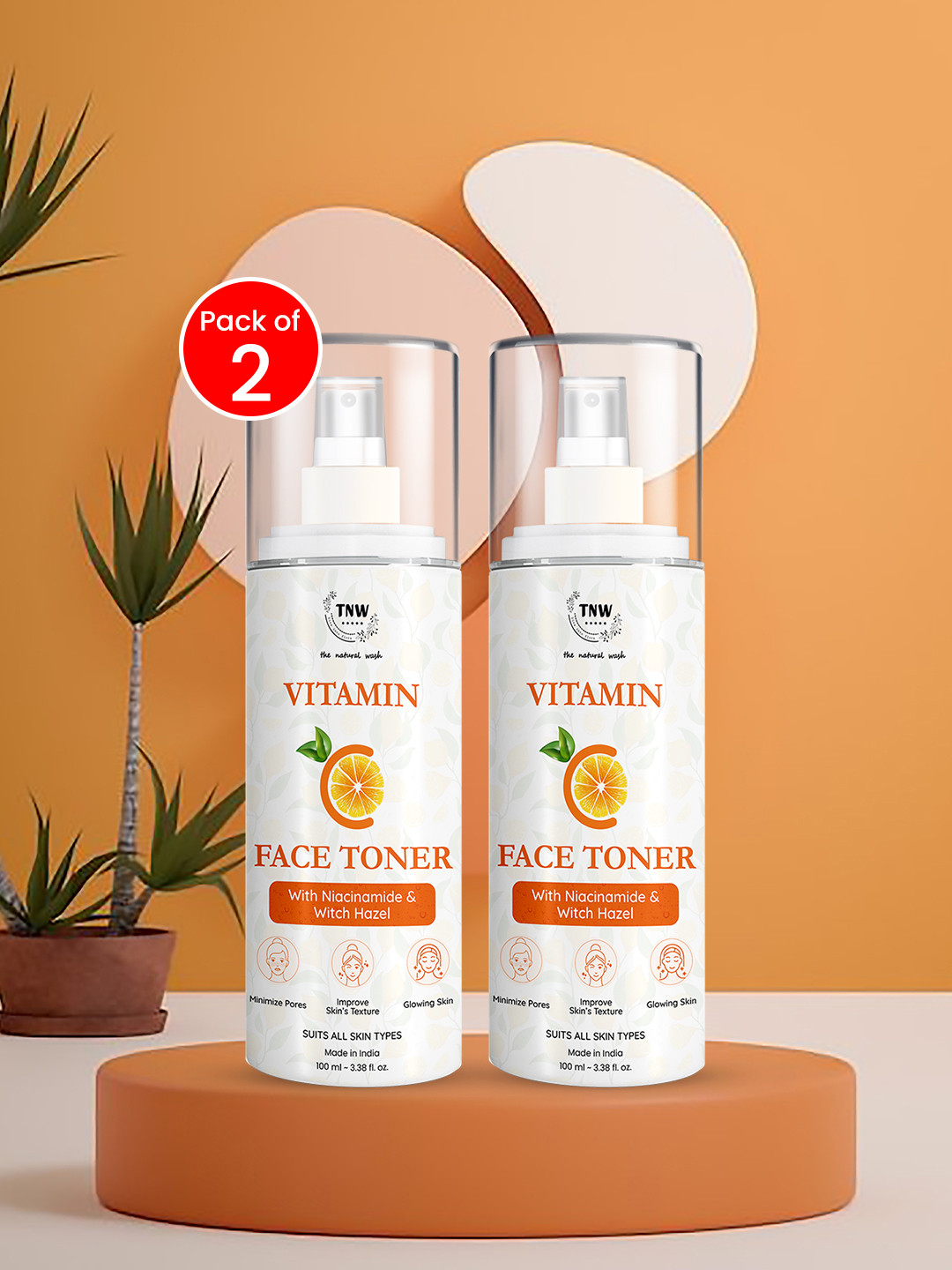 TNW the natural wash 2pc Vitamin C Face Toner with Niacinamide & Witch Hazel - 100 ml each