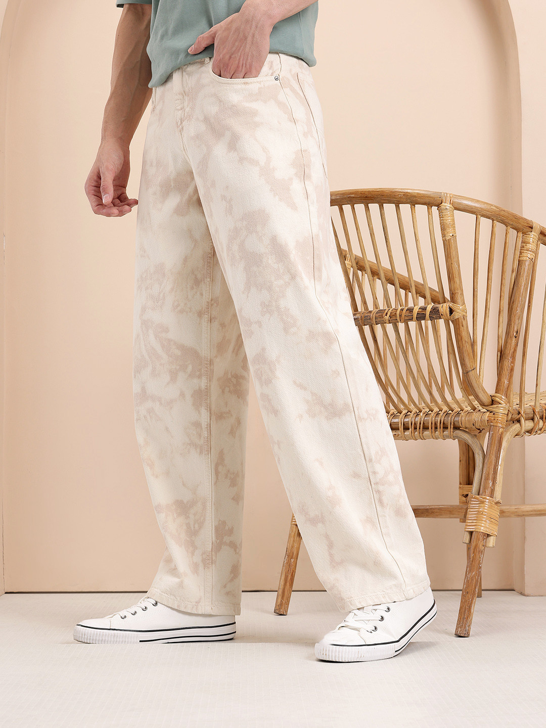 tMast & Harbour Men Printed Baggy Fit Jeans