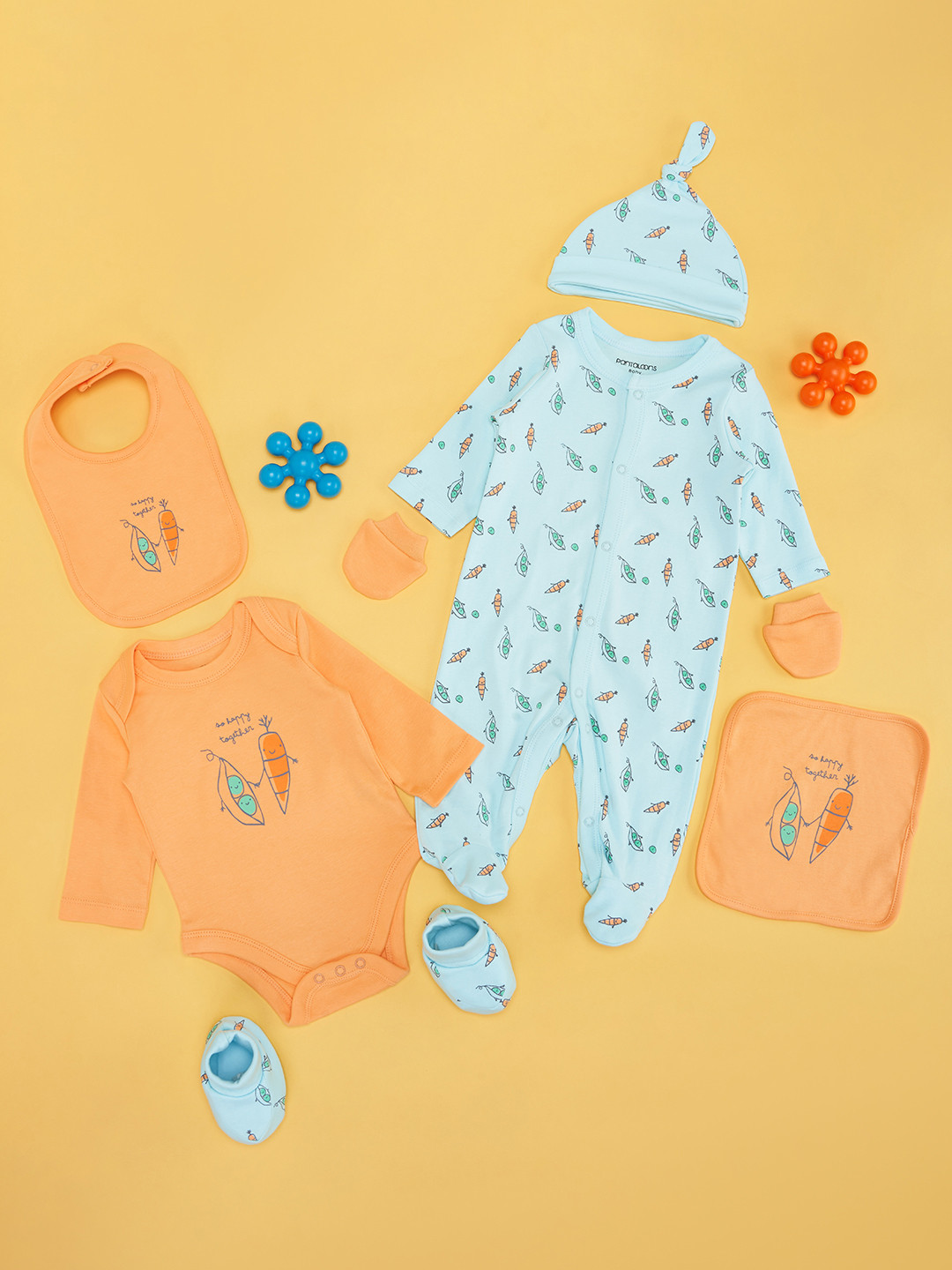 Pantaloons Baby Infant Boys 7-Pcs Printed Pure Cotton Baby Apparel Gift Set