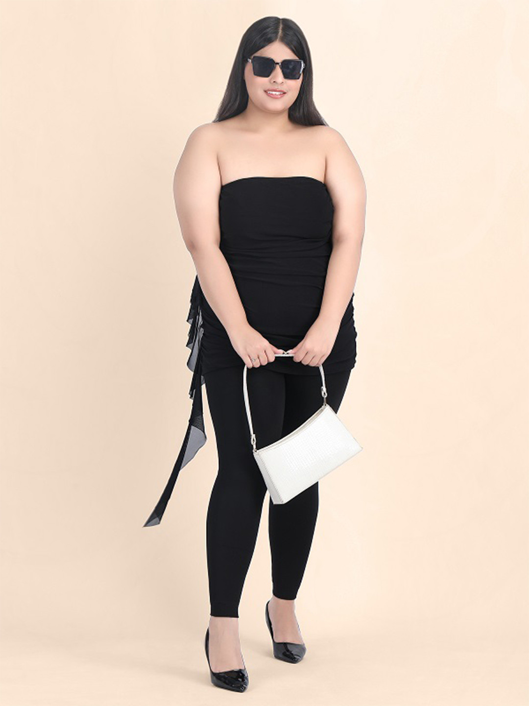 Klassik Women Plus Size Solid Seamless Fur Stocking