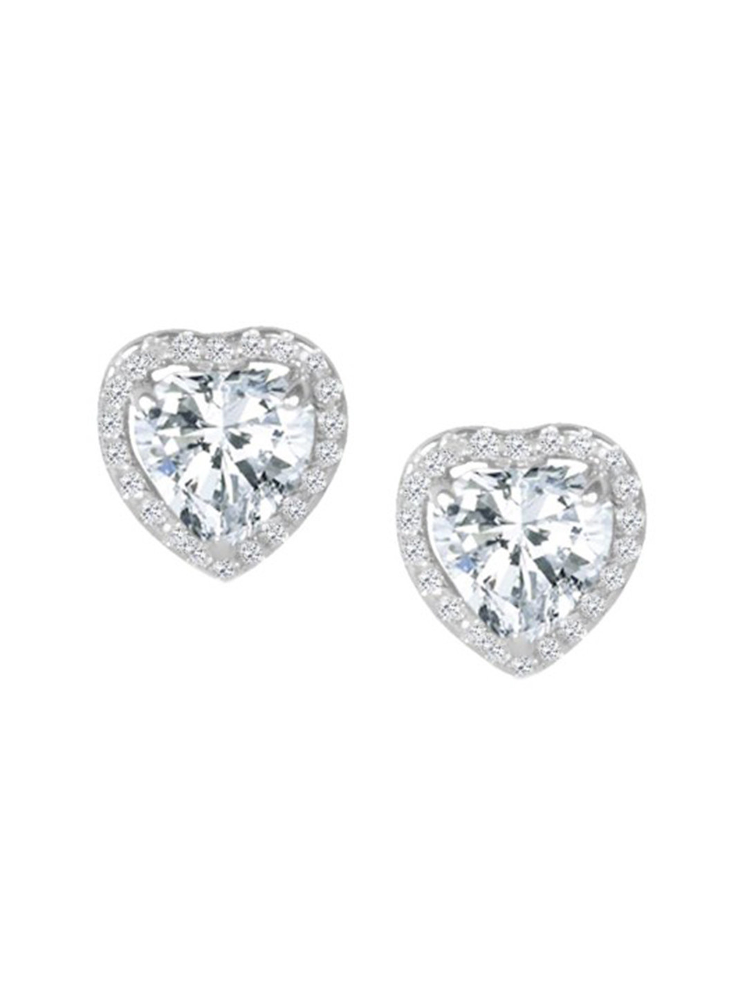 JUPRA Silver Fall in Love heart 925 Sterling Silver Earrings