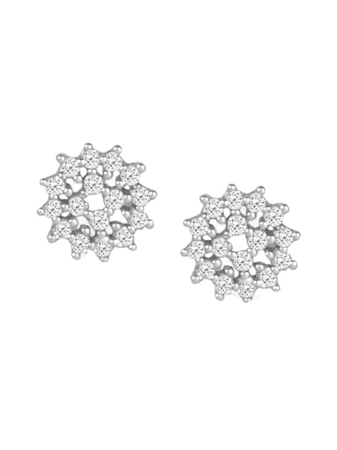 JUPRA Silver Everyday Studded Round Studs 925 Sterling Silver Earrings