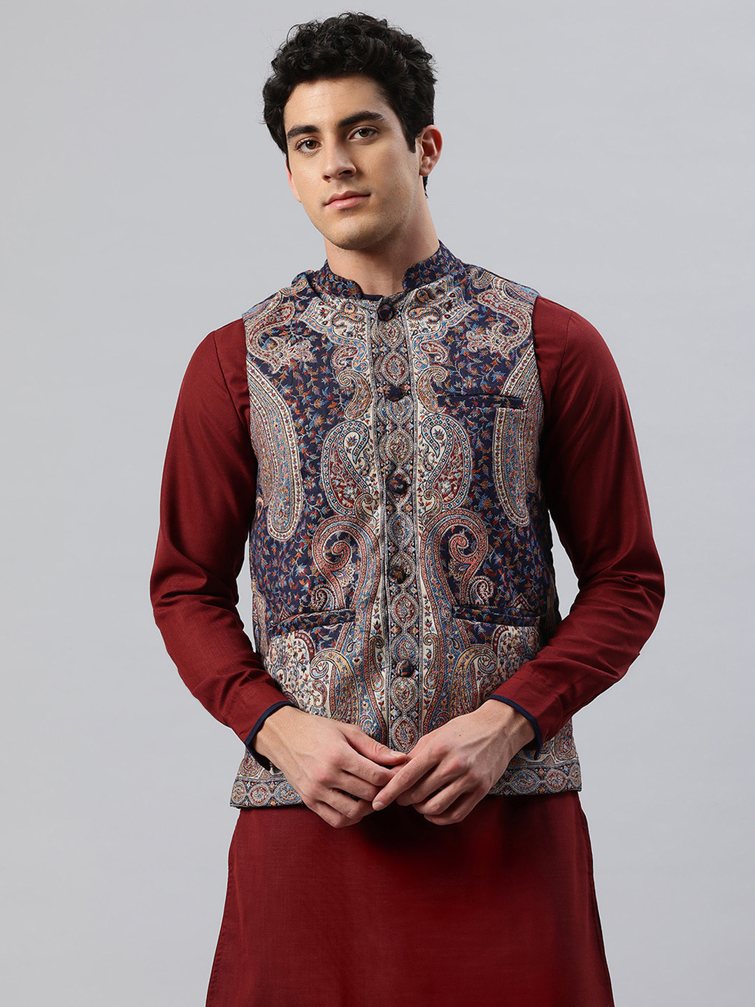 SWI Stylish Men Ethnic Motifs Nehru Jacket