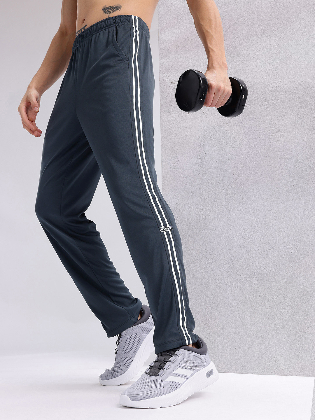 HRX by Hrithik Roshan Men Side Stripes Rapid-Dry Training Track Pants