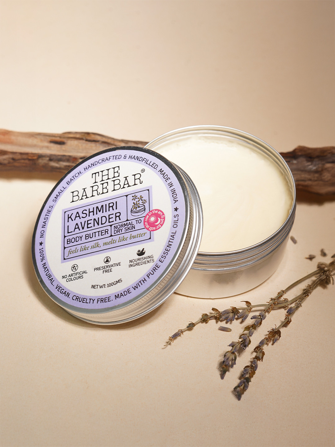The Bare Bar Kashmiri Lavender Body Butter With Coconut - 100 g