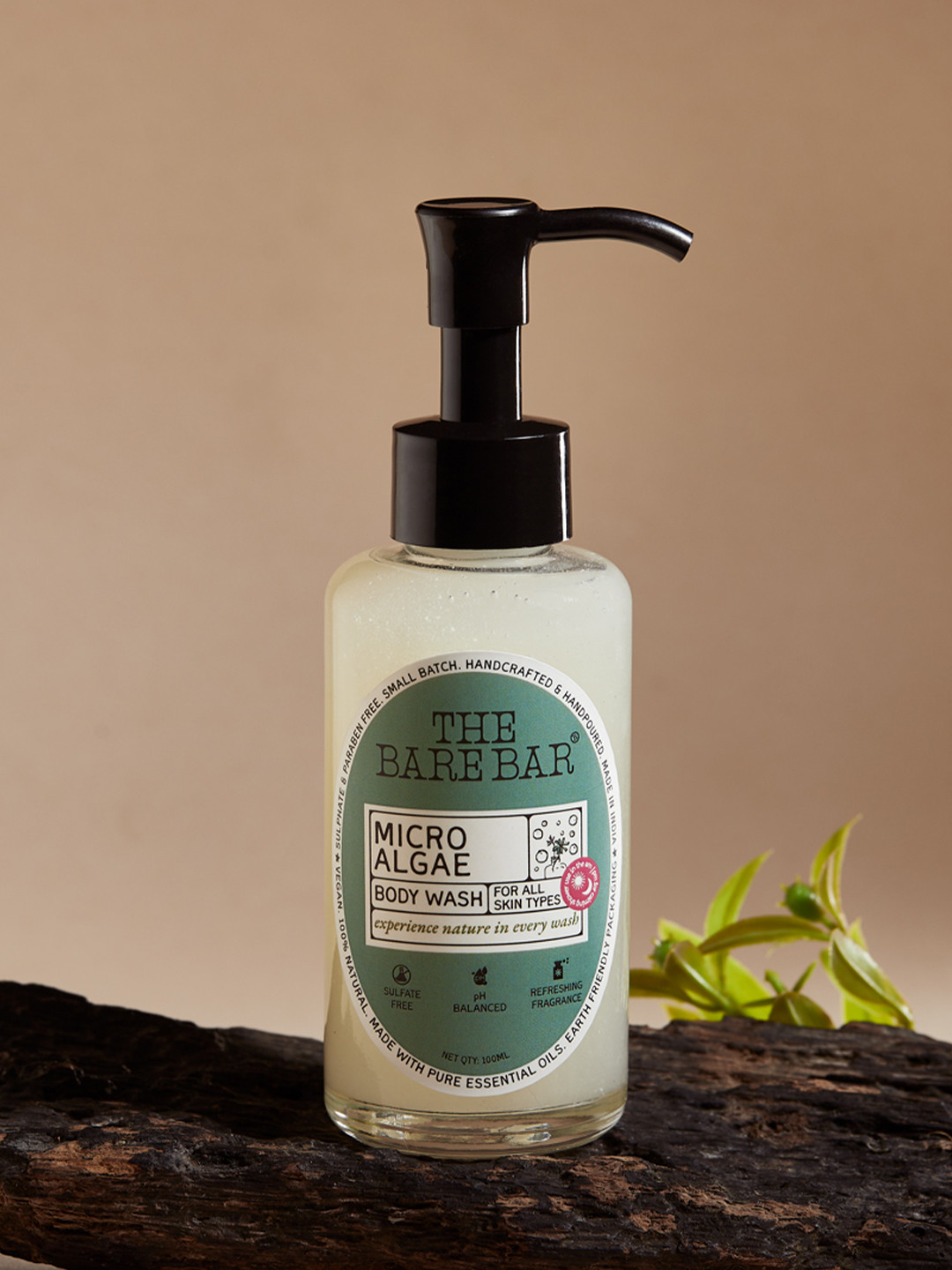 The Bare Bar Micro Algae Body Wash For Skin Hydration, Moisturizing & Nourishing - 100 ml