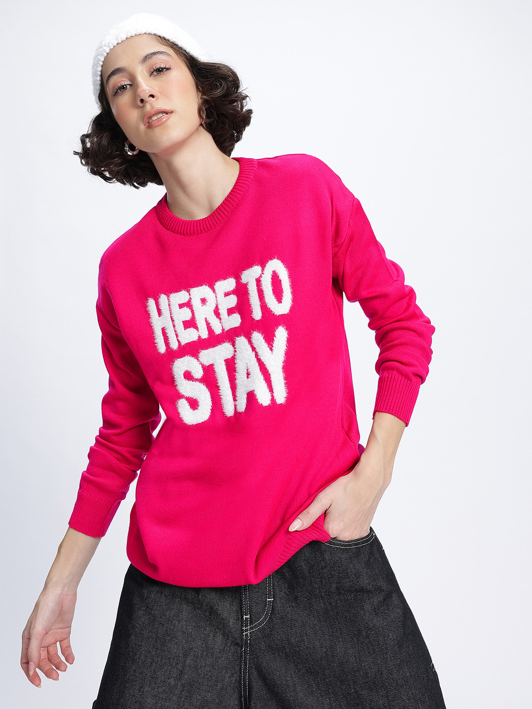 glitchez Typography Design Drop-Shoulder Pullover