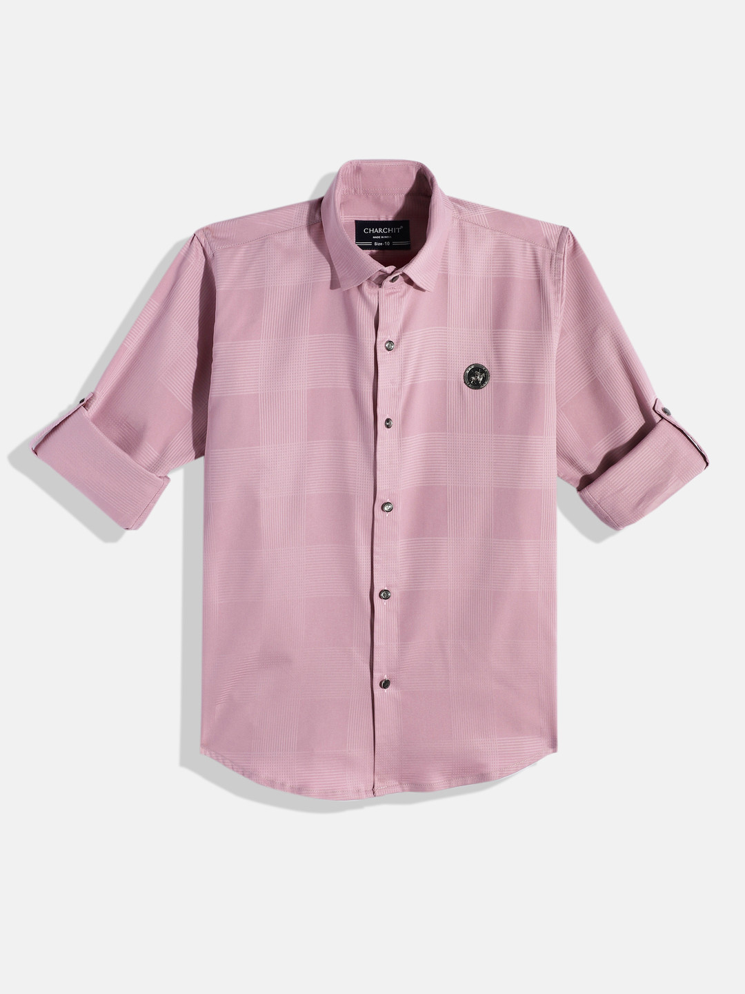 CHARCHIT Boys Comfort Horizontal Striped Cotton Lycra Casual Shirt