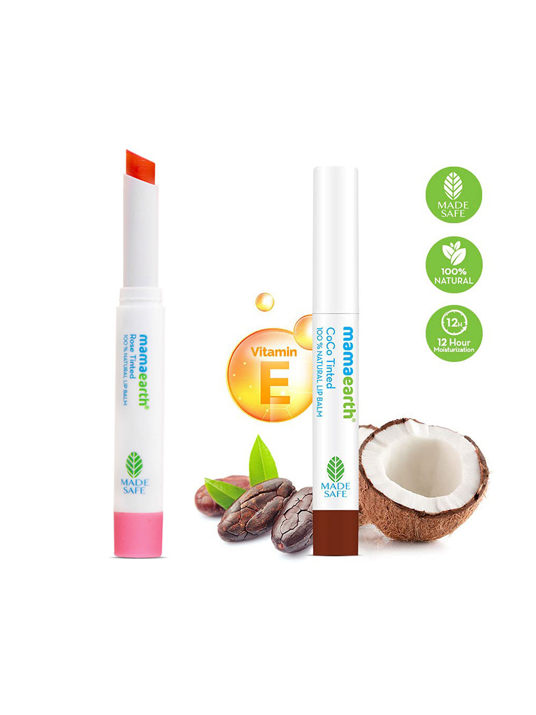 Mamaearth Set of 2 Natural Lip Balm 2 g each - Rose & Coco Tinted