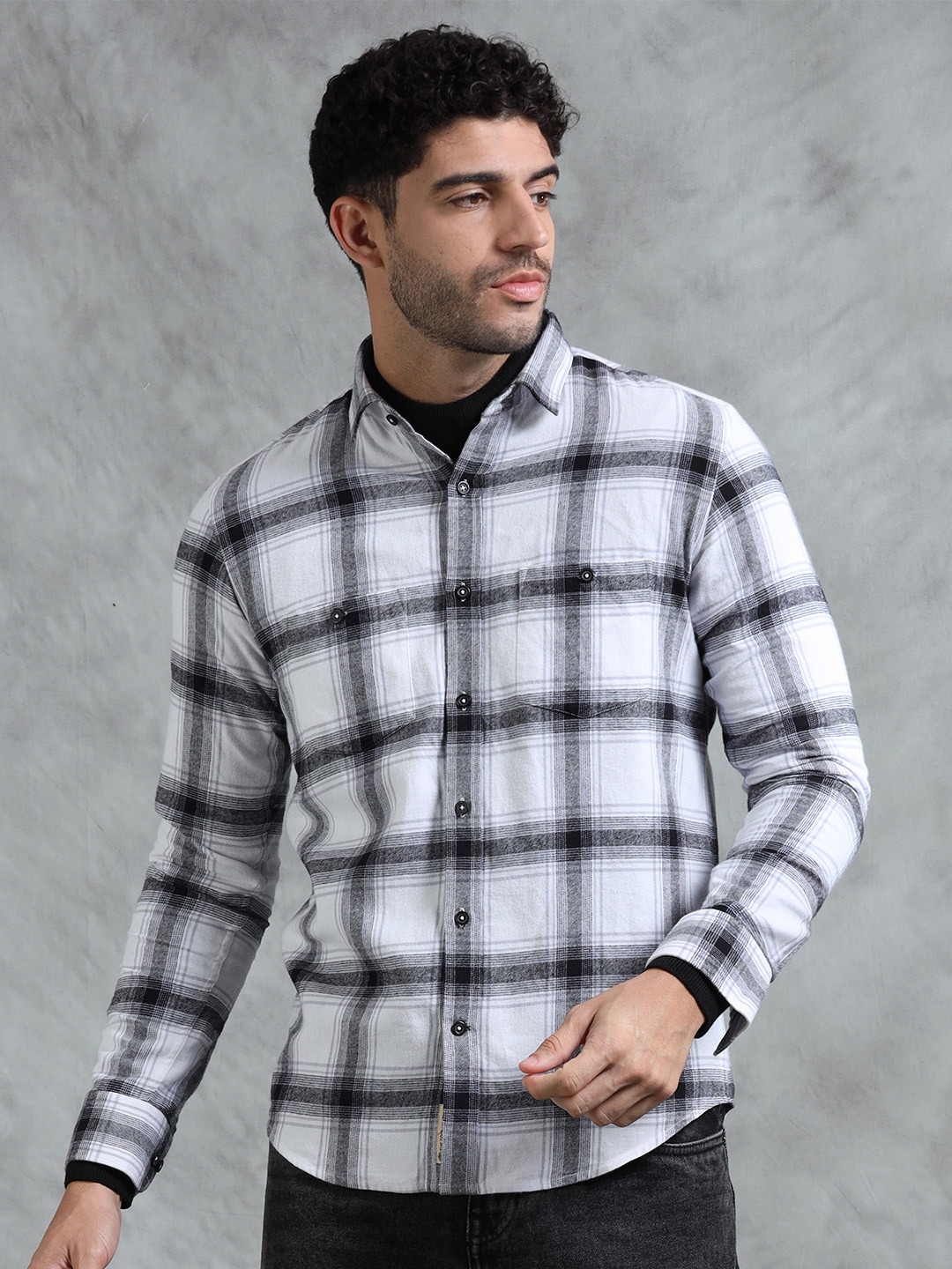 THE FORMAL CLUB Men Premium Flannel Checks Casual Shirt