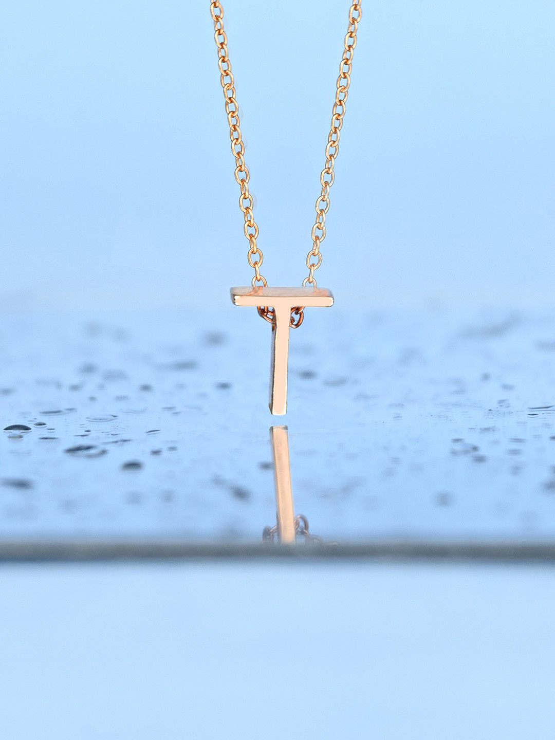 TOUCH925 Pure Silver Timeless T Initial Chain