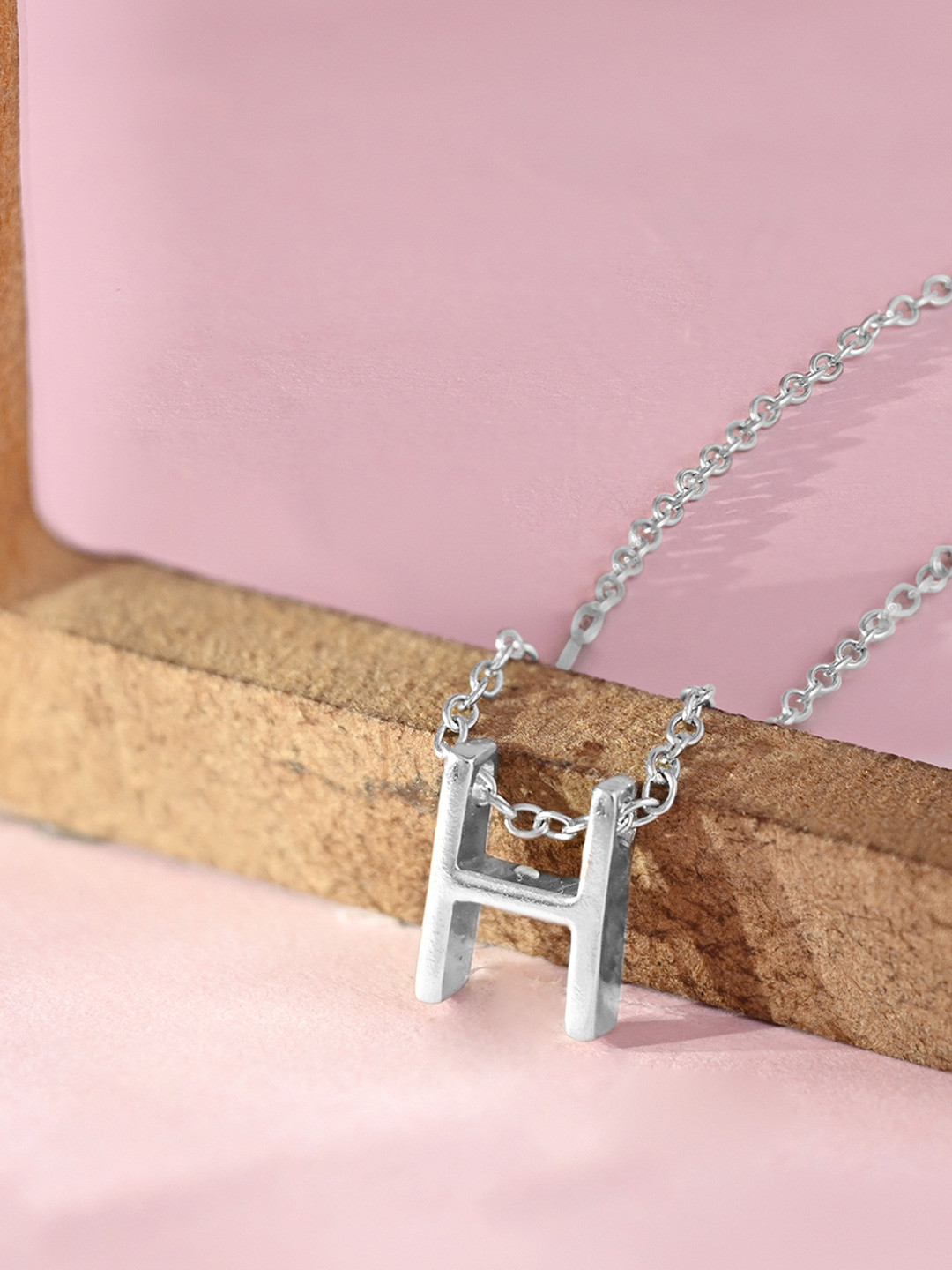 TOUCH925 925 Sterling Silver Harmony H Initial Pendant With Chain