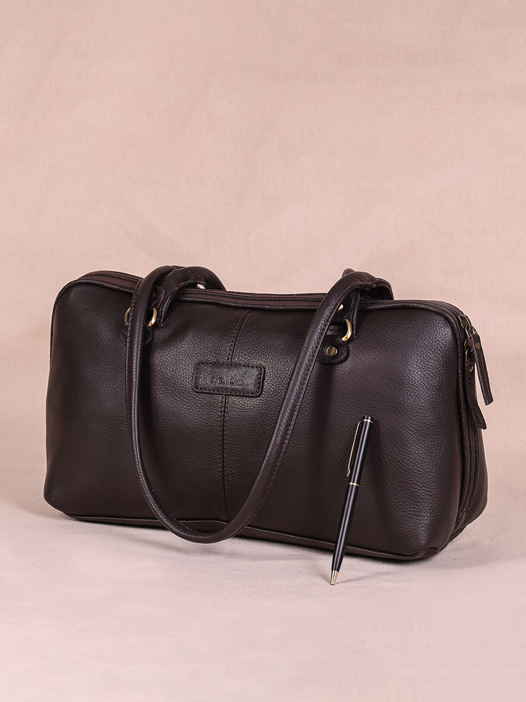 Celtic Textured Leather Swagger Shoulder Bag