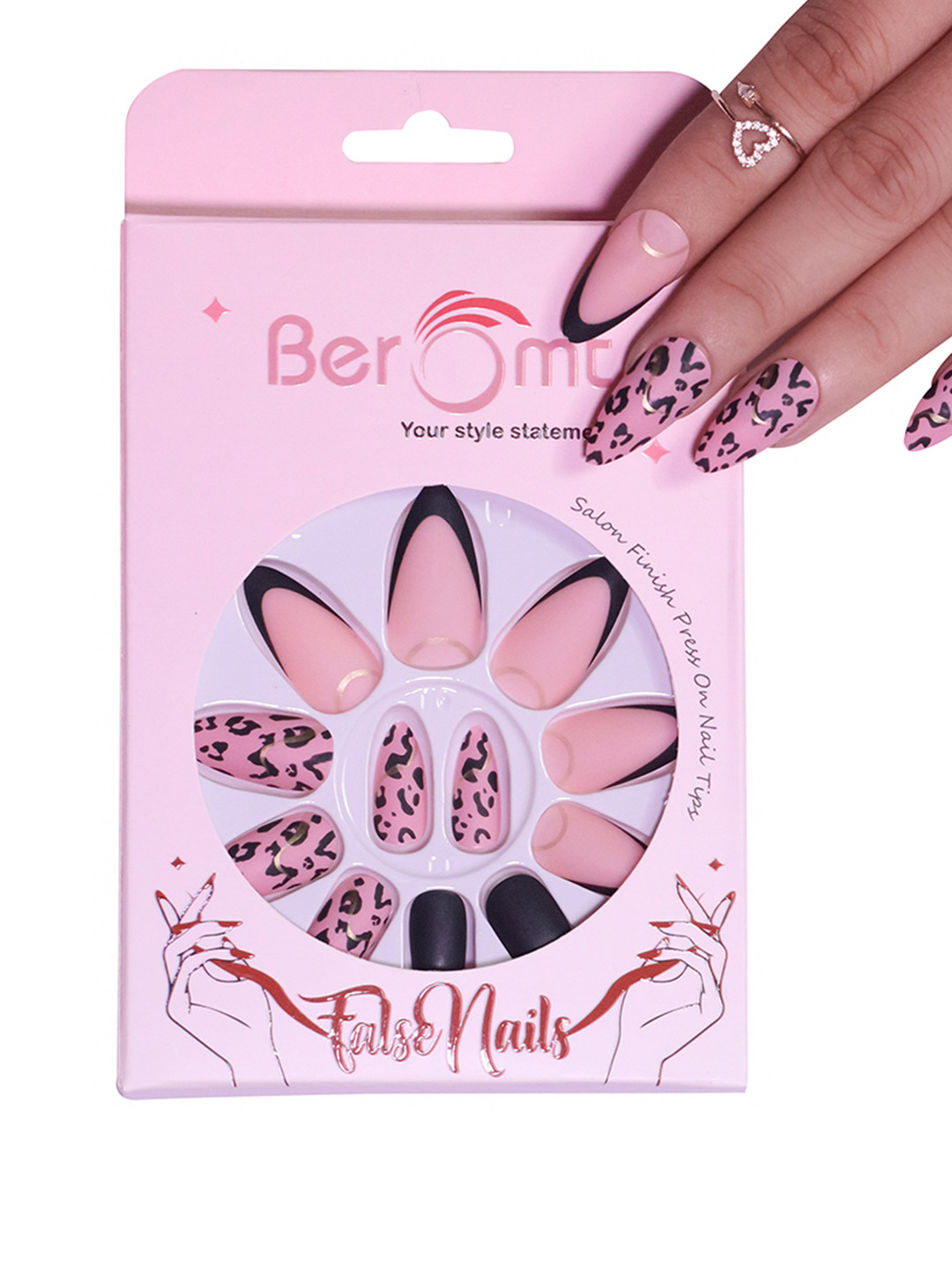 BEROMT Set Of 16 Press On Artificial Nails With Nail Glue & Filler Shade - BFN324FN