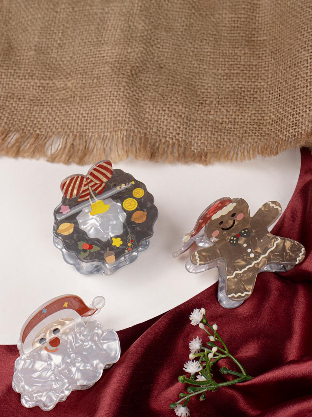 Radhu & Kabby Women Set of 3 Plastic Claw Clip