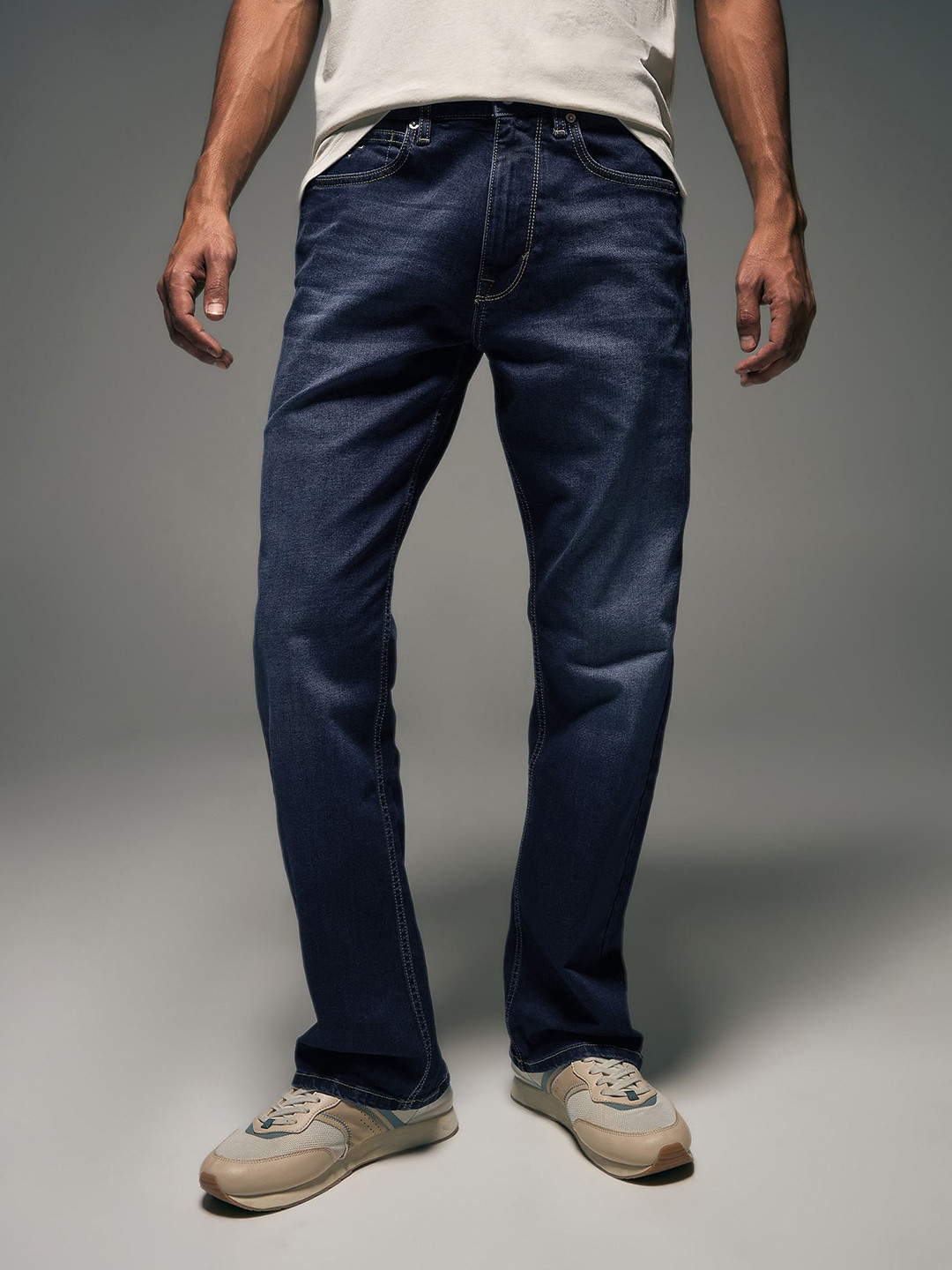 Flying Machine Men Bruce Boot Cut Fit Light Fade Stretchable Jeans