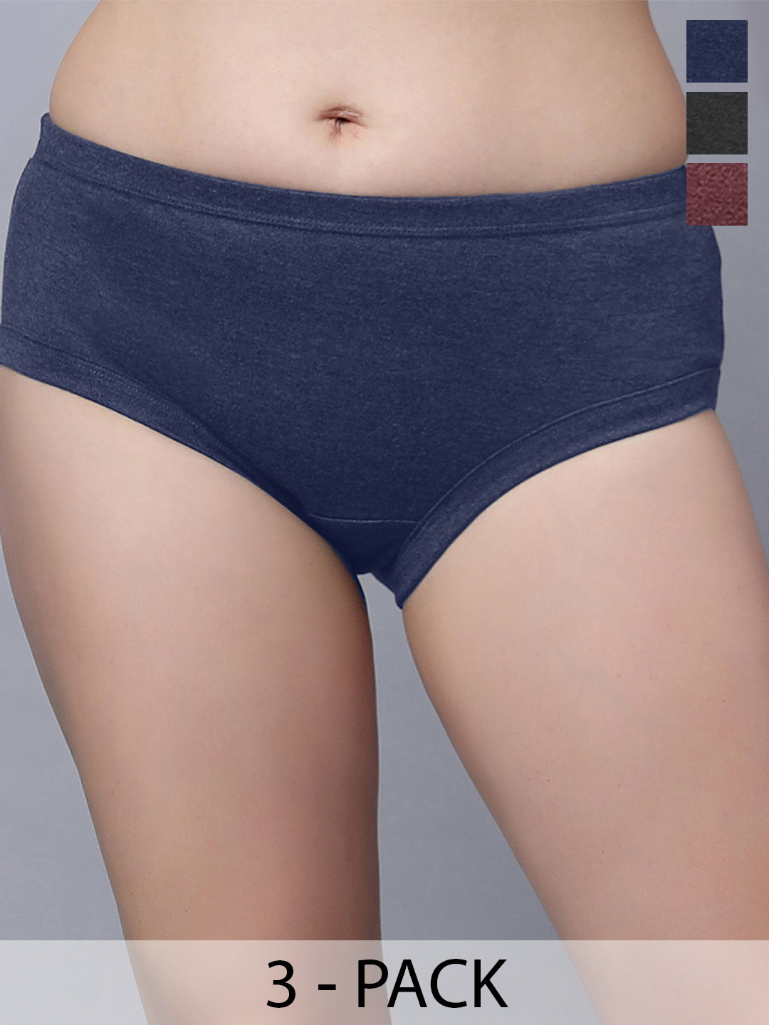 In Care Pack Of 3 Assorted Mid-Rise Hipster Briefs ICIN-MARRY_M