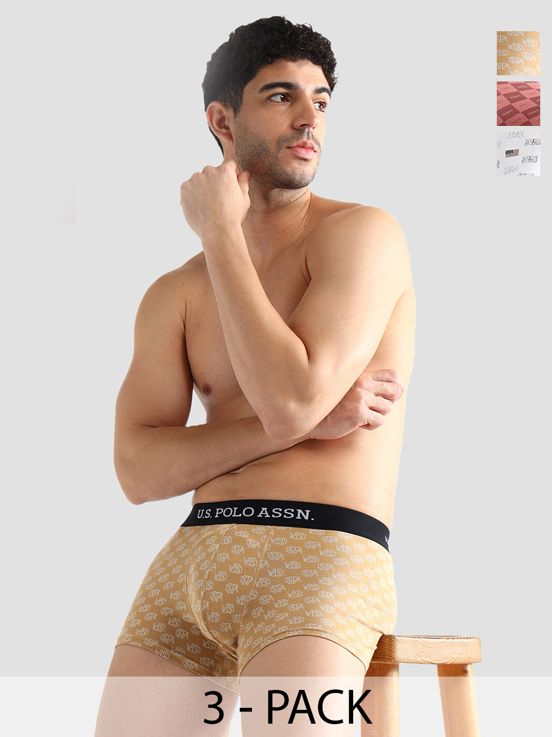 U.S. Polo Assn. Pack Of 3 Printed Short TrunksOET14-FPW-P3