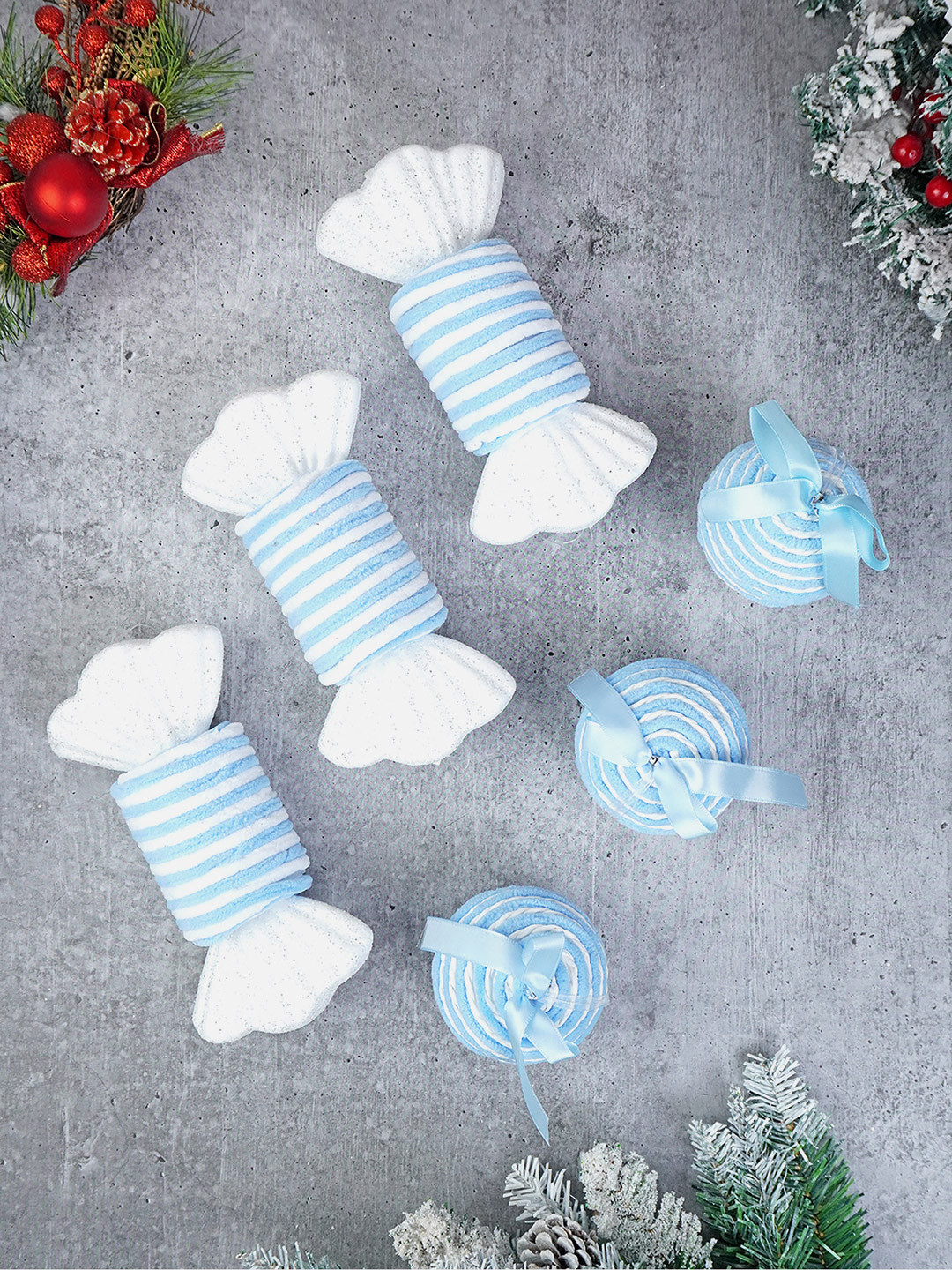 Little Surprise Box LLP 6pcs Trio Candyland Christmas Tree Ornaments