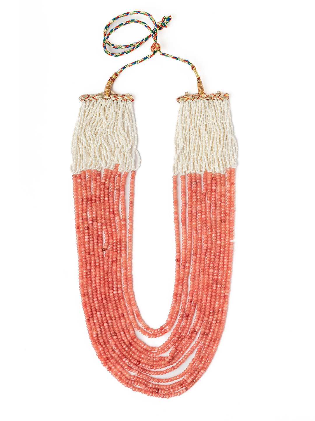 vivinia BY VIDHI MEHRA Womens Gold Plated Orange Necklace Set