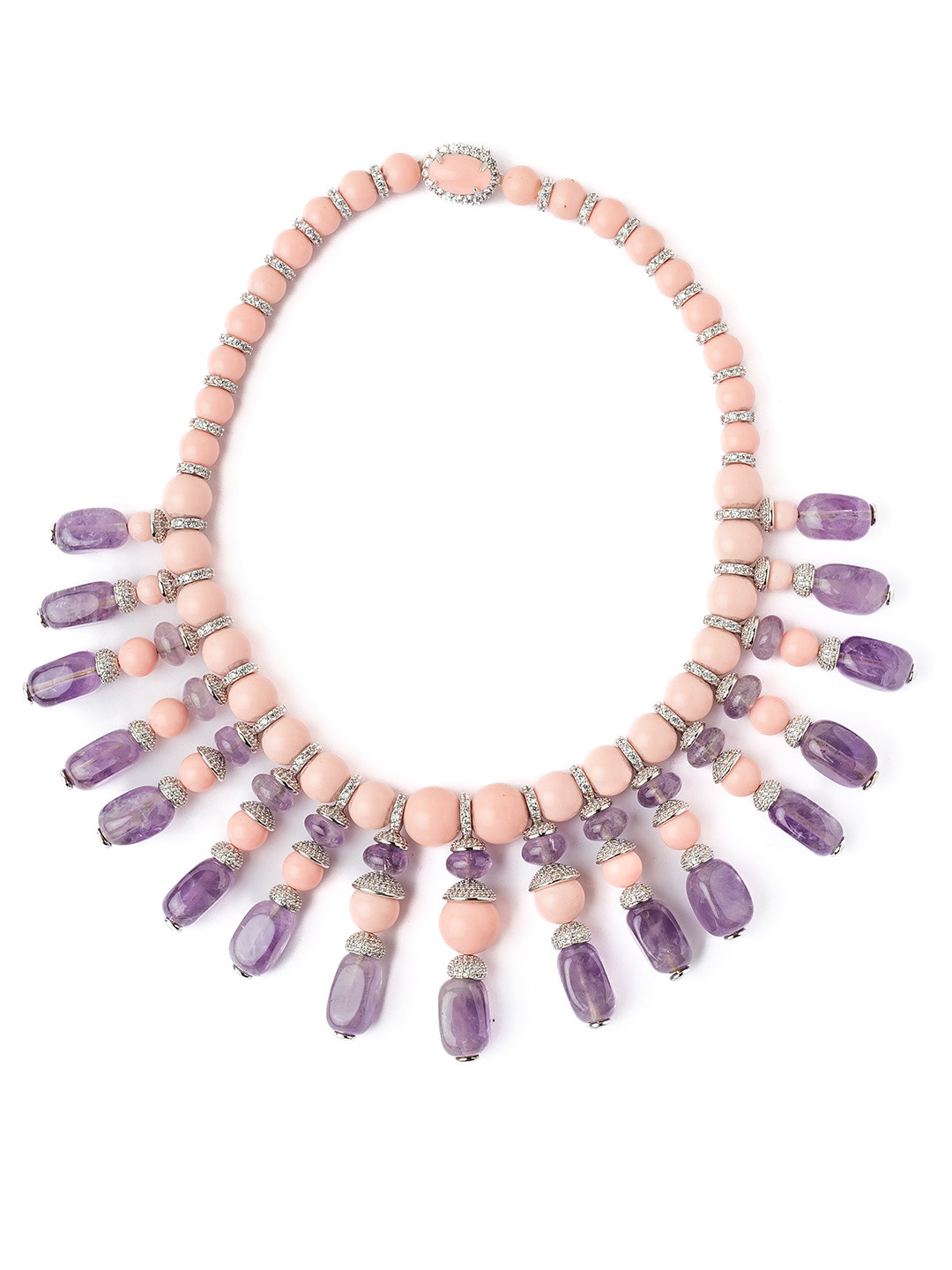 vivinia BY VIDHI MEHRA Womens Pink Purple Necklace Set