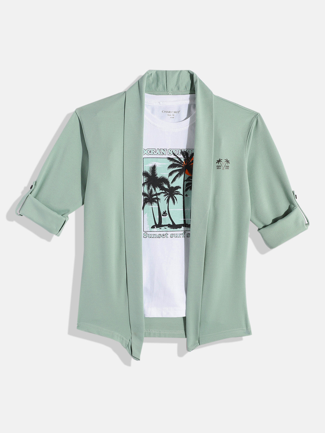 CHARCHIT Boys Printed T-shirt With Shrug