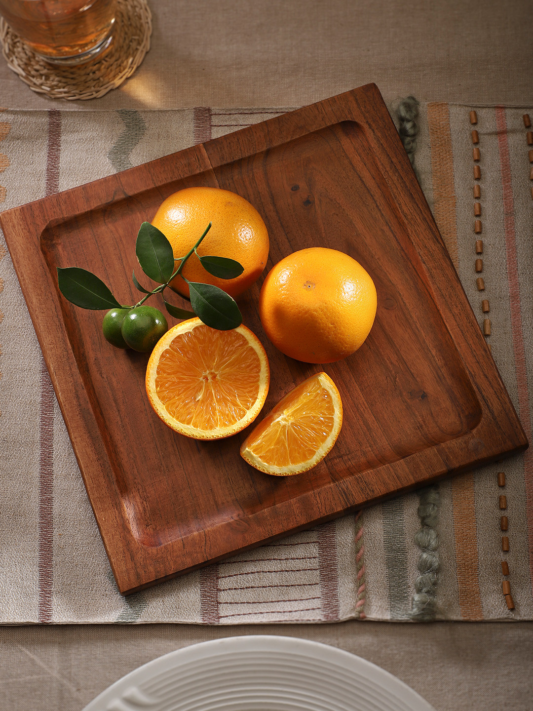 ARIYA Brown Wooden Square Food Platter