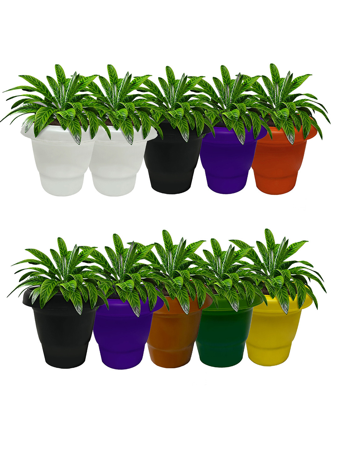 Urban Choice Black 10 Pieces Flower Pot