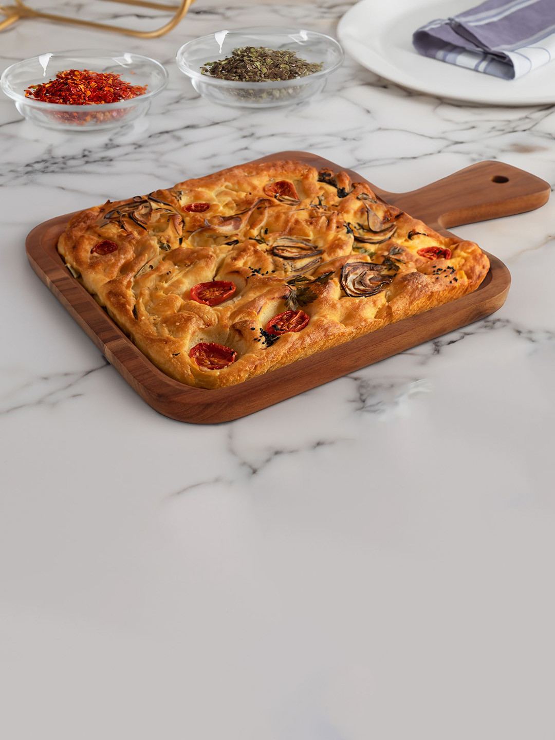 NATURALLY YOURS Brown Wooden Food Platter