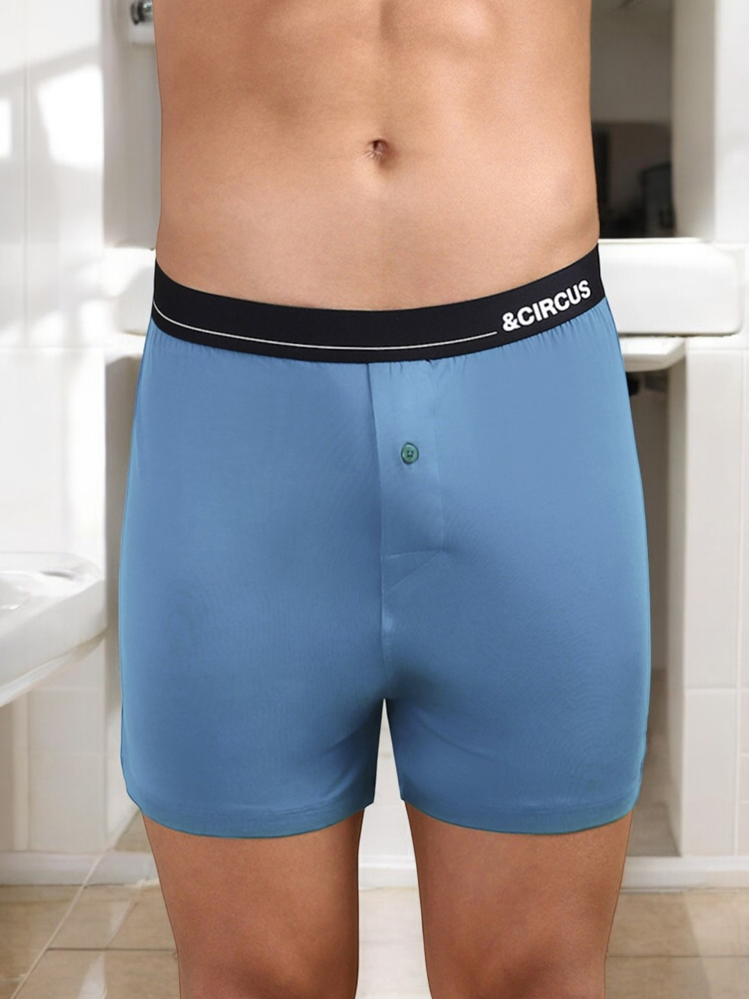 &CIRCUS Men Solid Modal Boxer with Button Fly