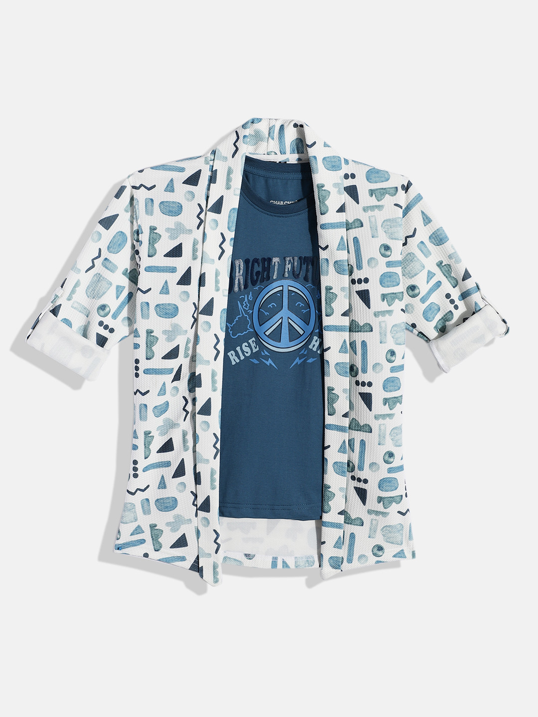 CHARCHIT Boys Printed T-shirt With Shrug