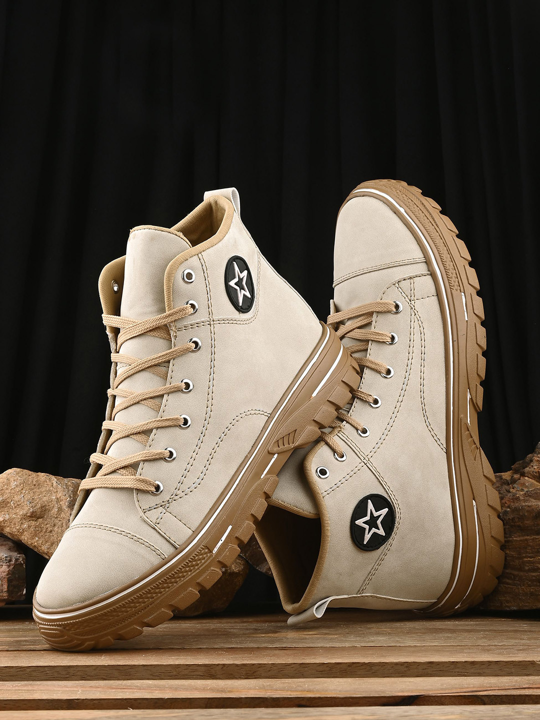 BUCIK Men Lace-Ups Casual Regular Boots