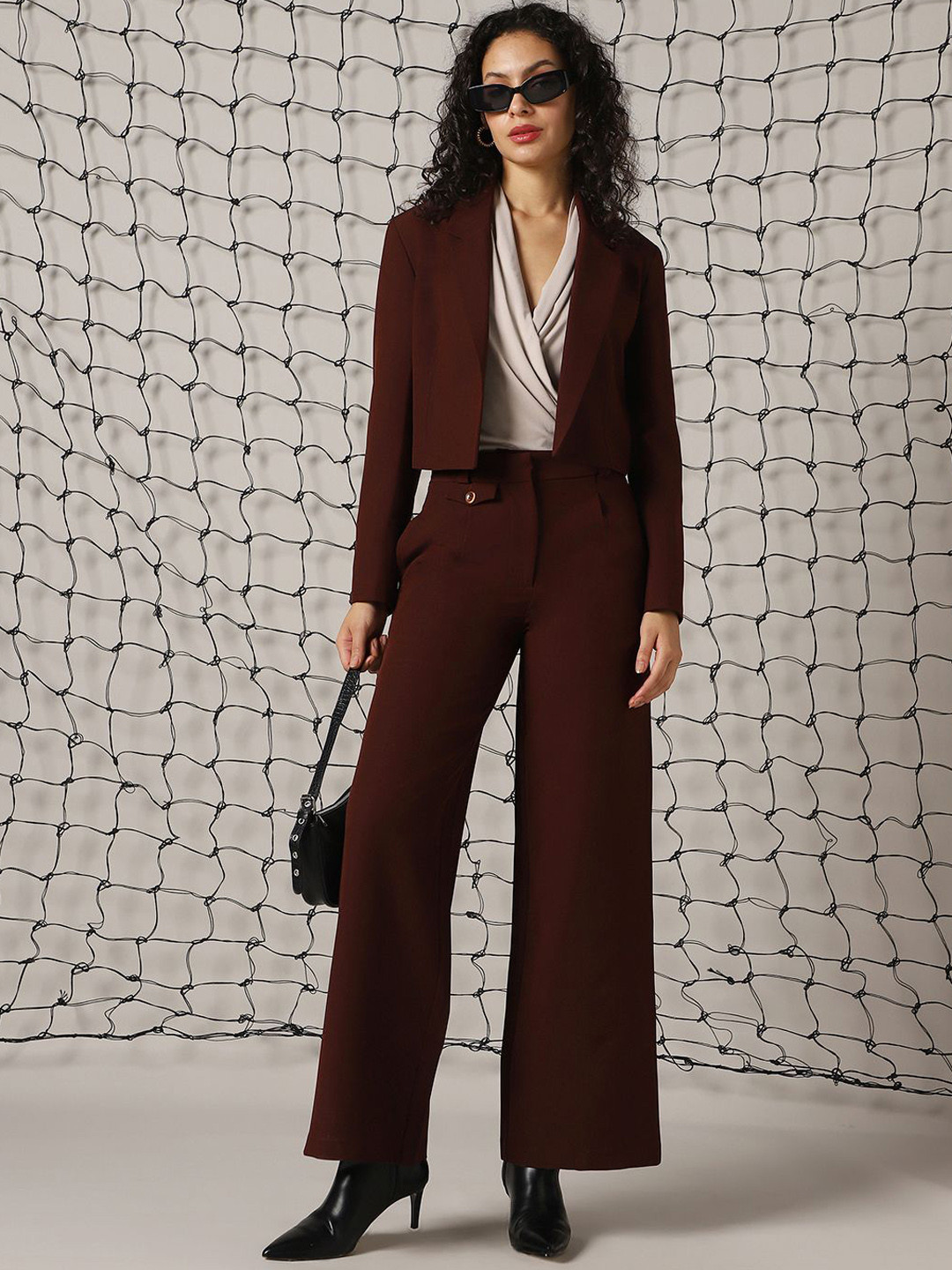 Hubberholme Boxy-Fit Open Front Crop Blazer