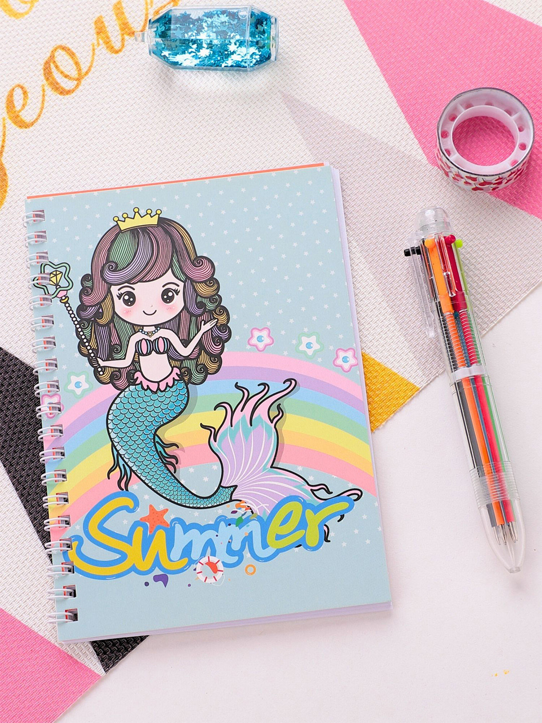 Tinker Squad Mermaid Diary Notebook with Multi Color Pen Box Stationery Gift Set