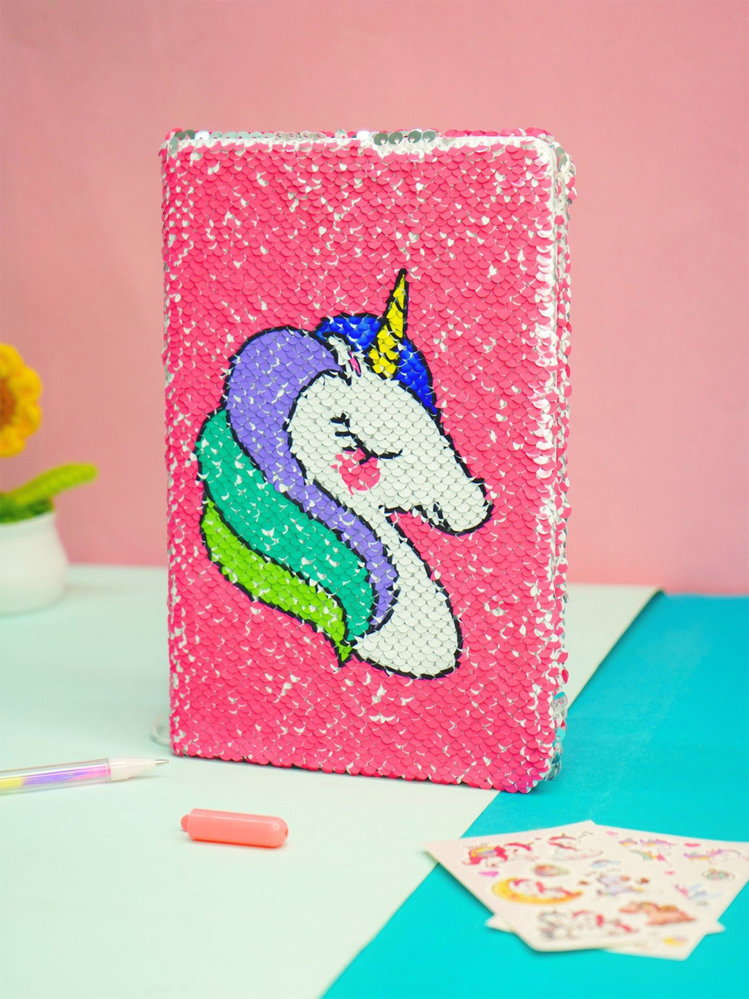 Tinker Squad Unicorn Sequence Cover Diary Notebook Set with Sticker Pen Stationery
