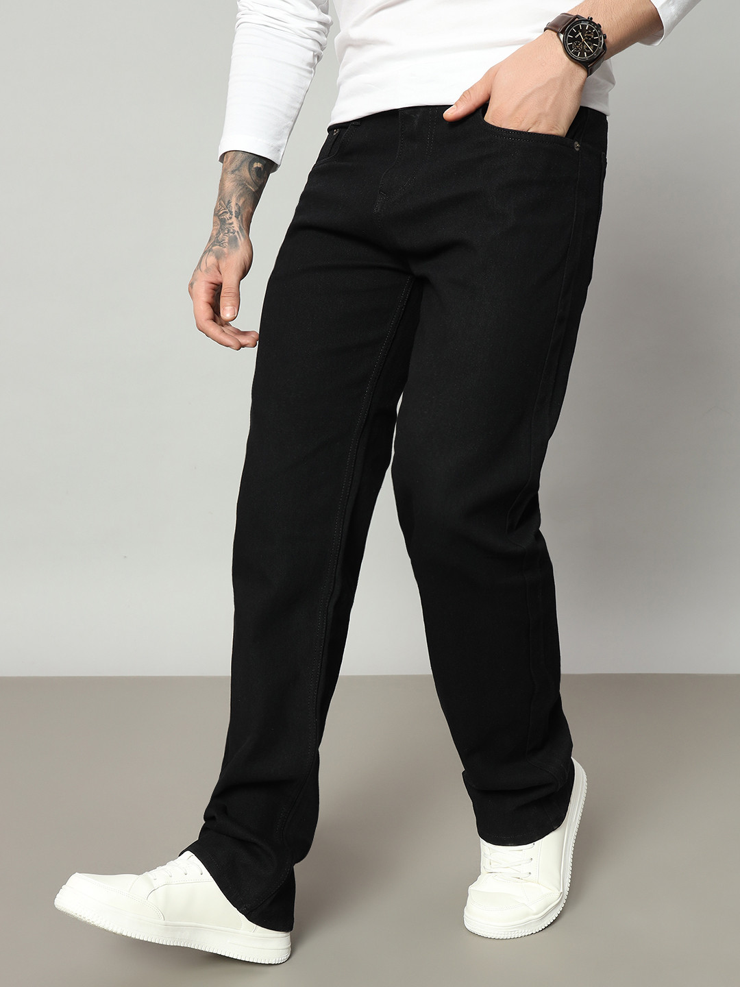 DENIMLOOK Men Baggy Loose Fit Mid-Rise Stretchable Jeans