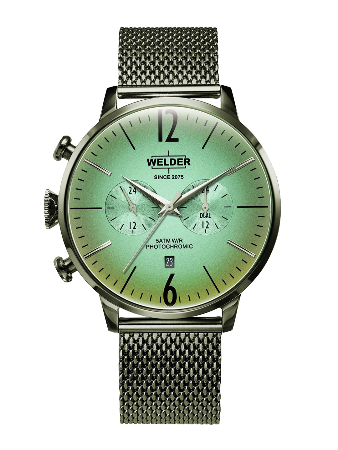 WELDER Men Brass Dial & Stainless Steel Bracelet Style Straps Analogue Watch WWRC1011
