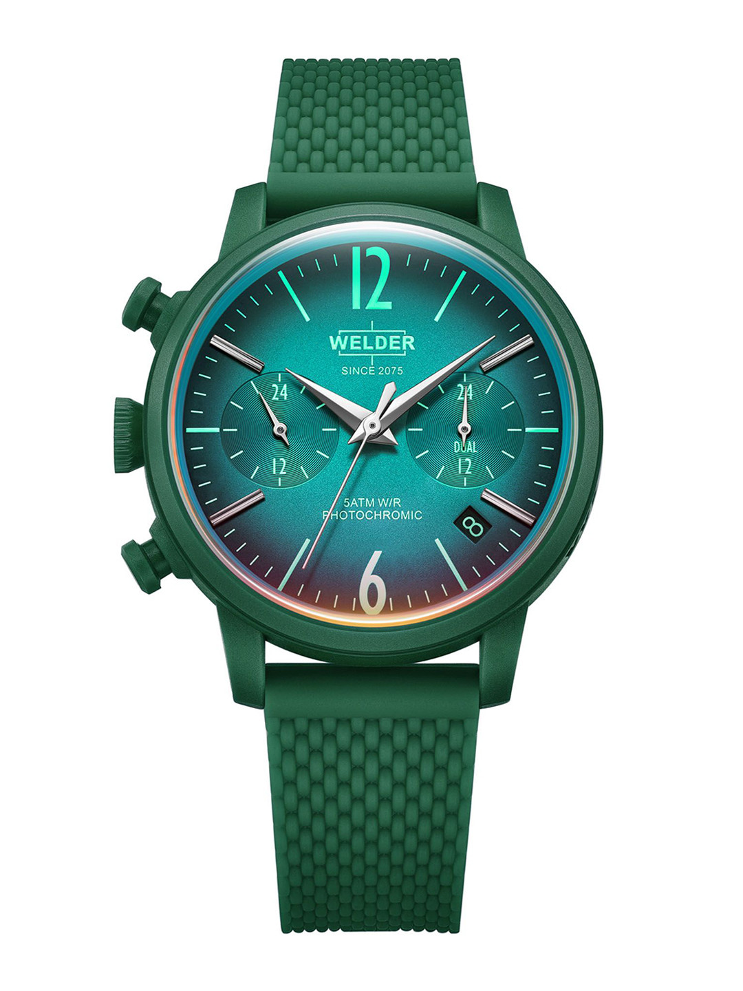 WELDER Women Brass Dial & Leather Straps Analogue Multi Function Watch WWRP601