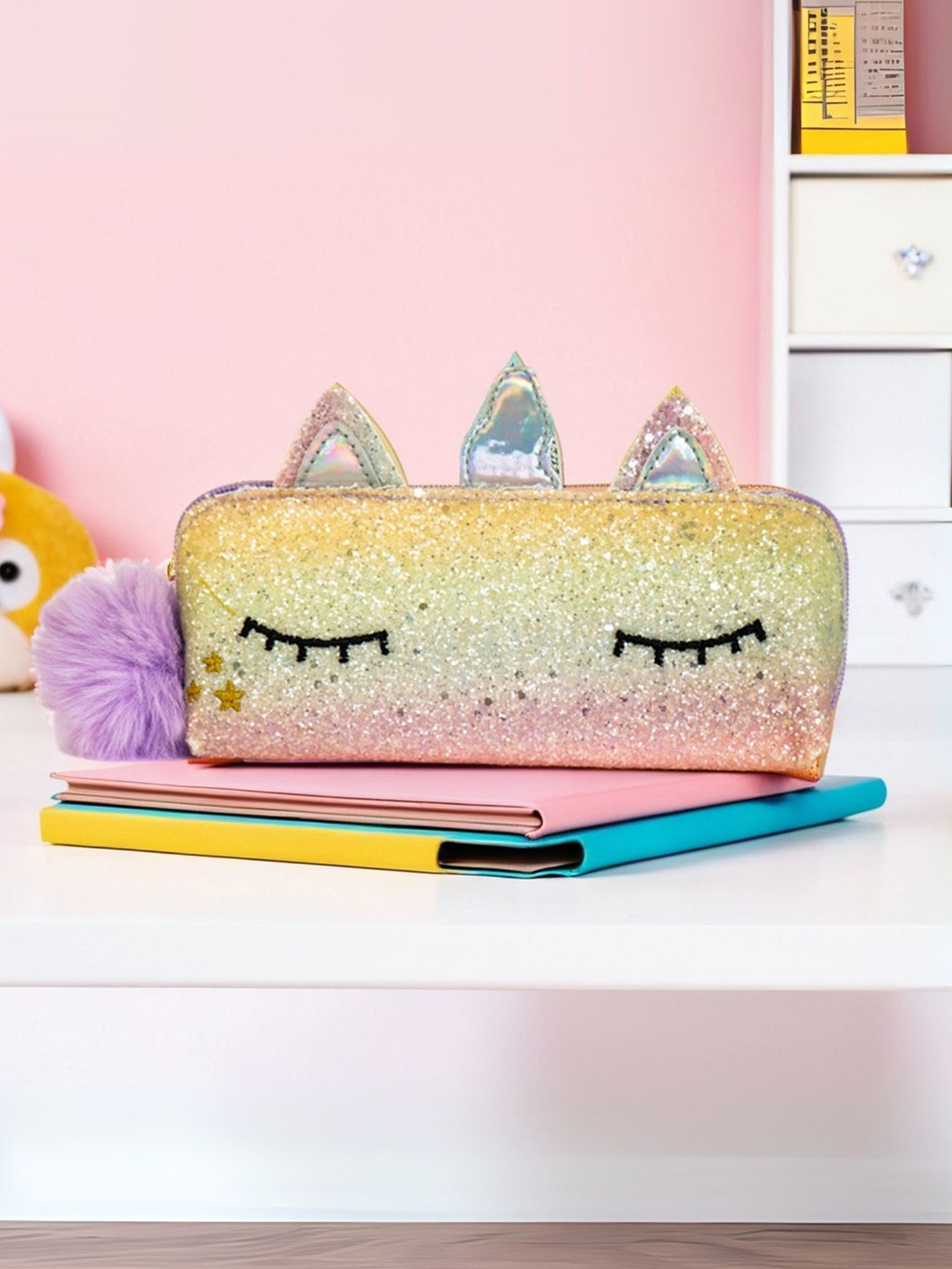 Tinker Squad Cute Playful Unicorn Shimmering Purple Pencil Stationery Case