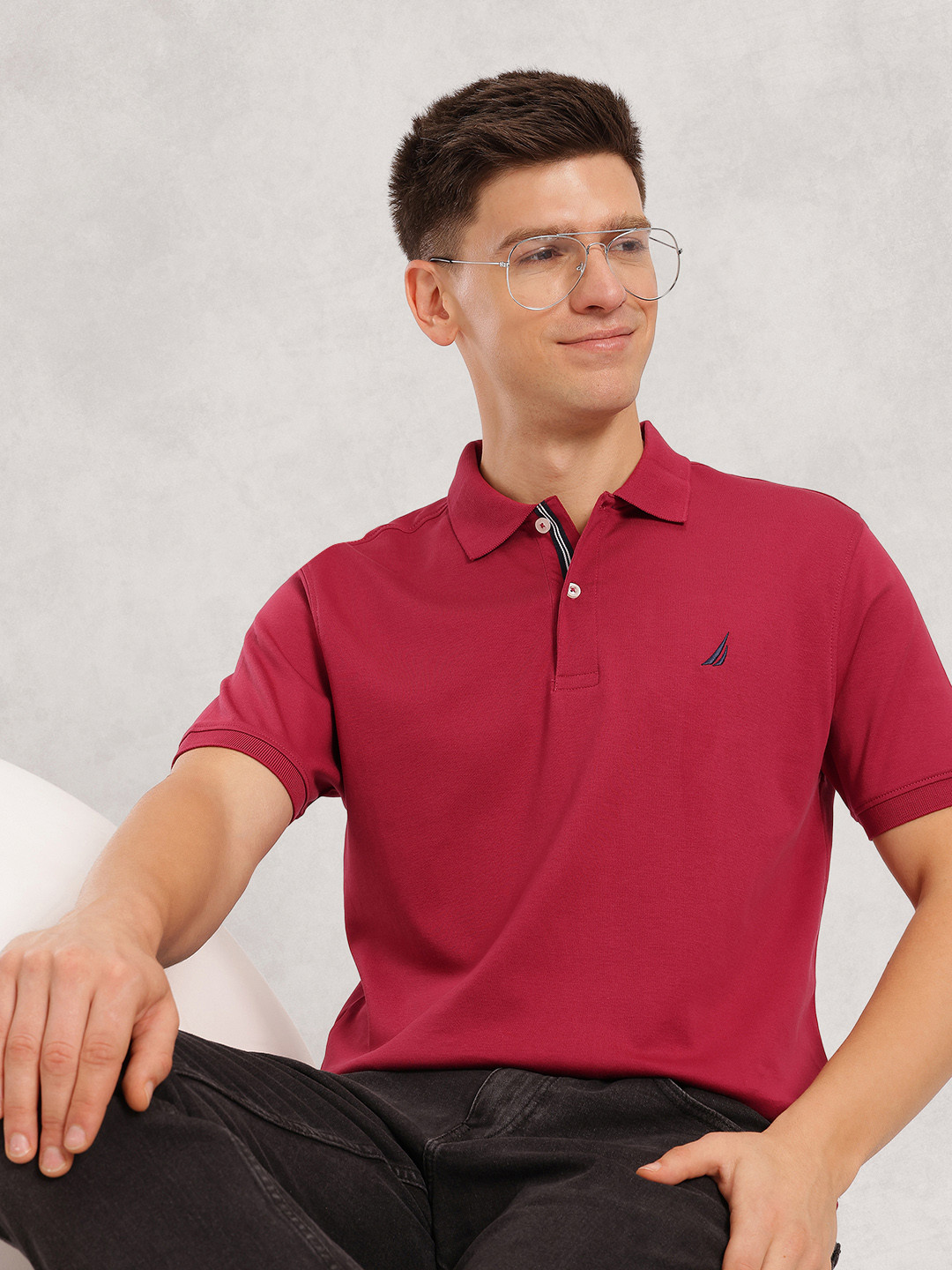 Nautica Polo Collar Pure Cotton T-shirt