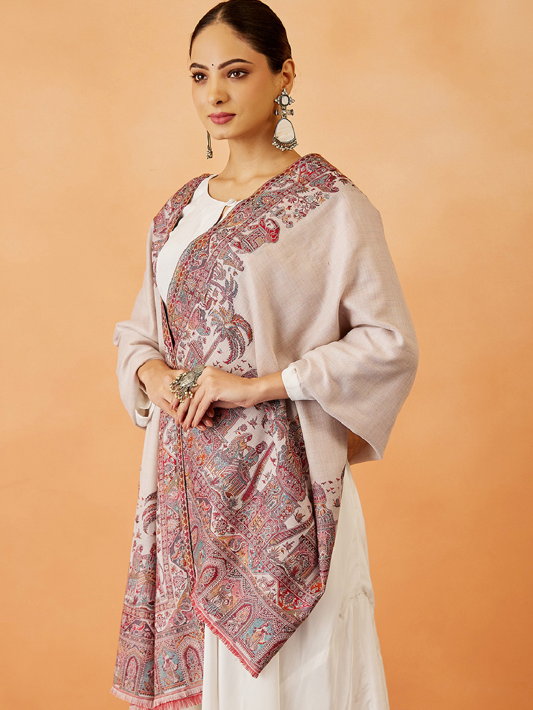 Pashmoda Women Paisley Woven Design Shawl