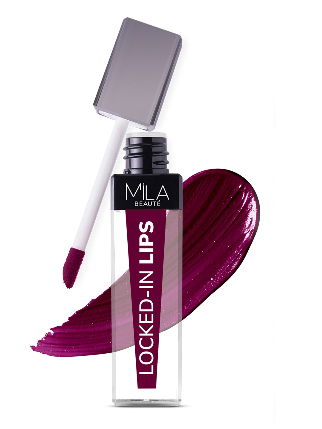 MILA BEAUTE Locked In Lips Liquid Lipstick With Hyaluronic Acid -4.5 ml -Blackcurrant Cake