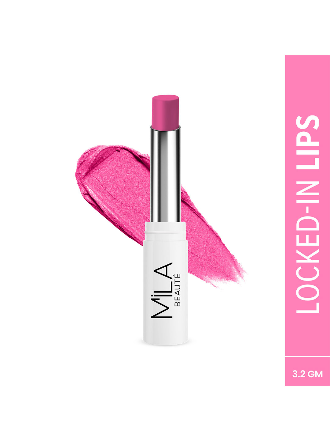 MILA BEAUTE Locked In Lips Transfer Proof Velvety Texture Lipstick- 3.2g -Bright Pink 10