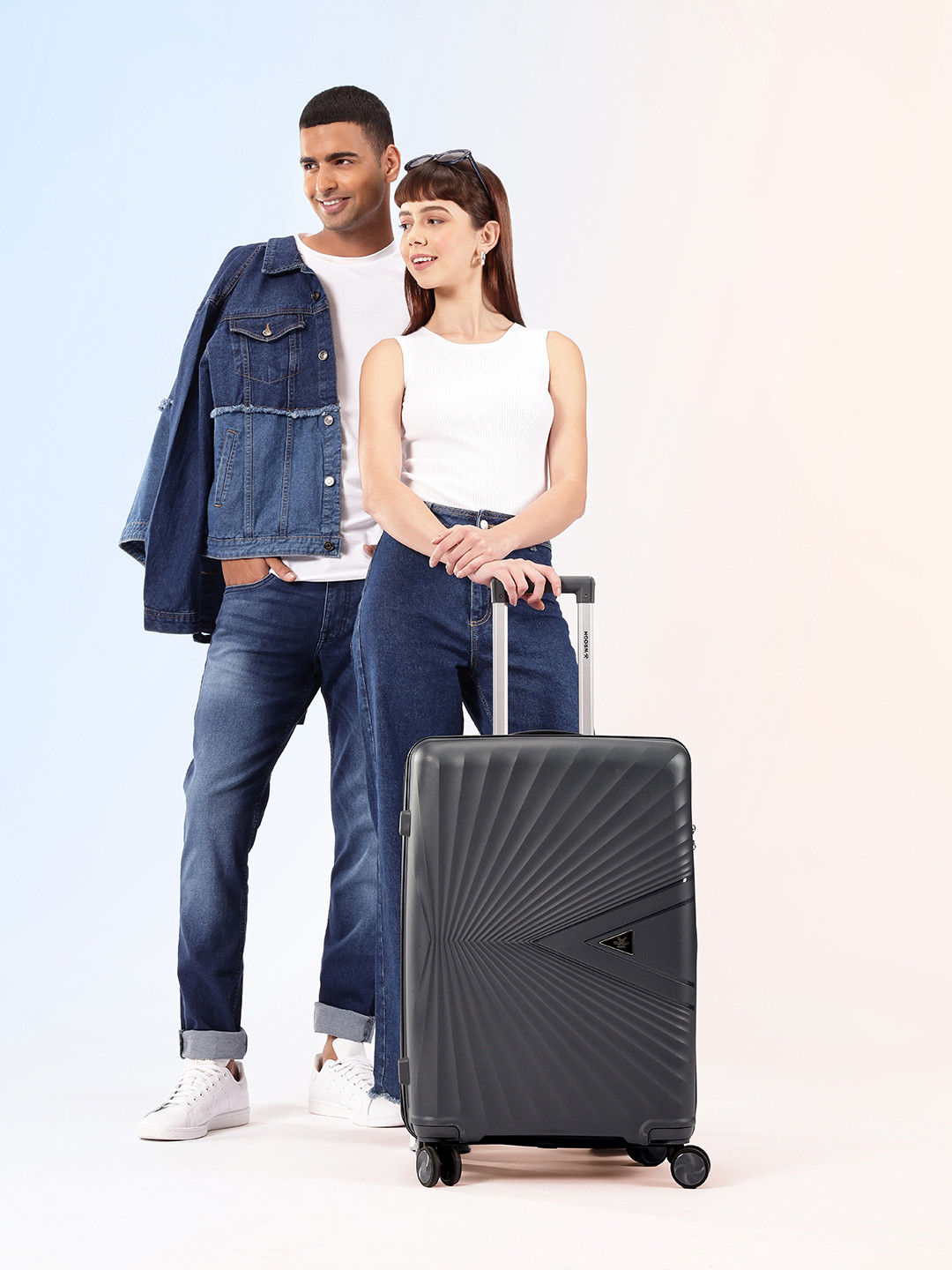 WROGN Unisex Hard Shell Medium Trolley Suitcase 42L