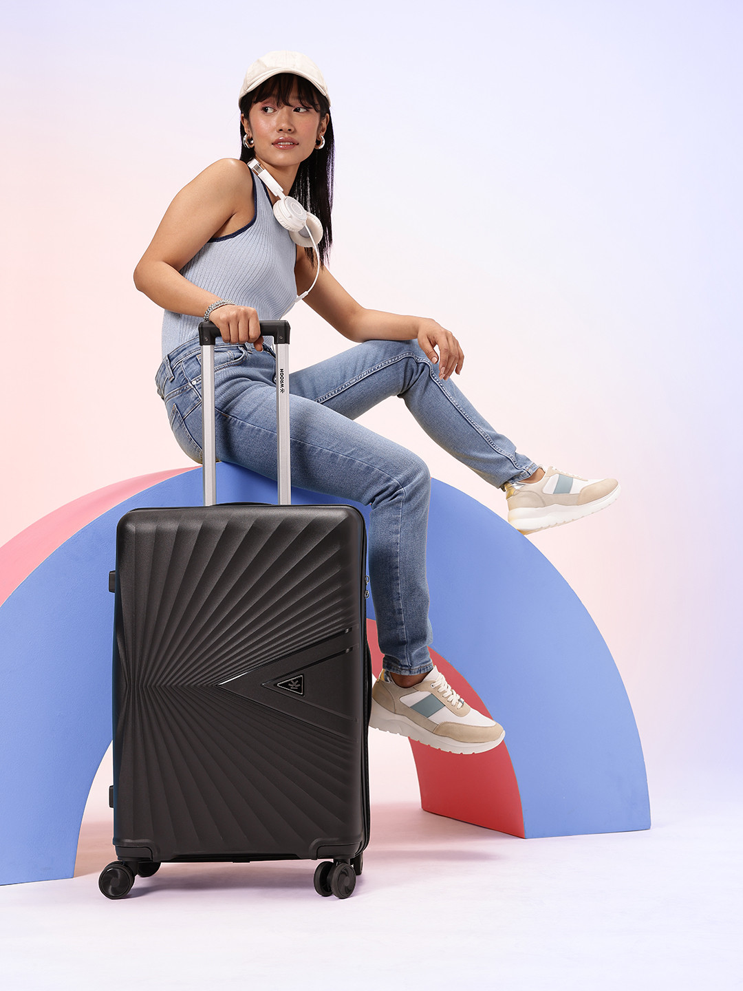 WROGN JOHN FTY Textured Hard Medium Trolley Suitcase- 42L