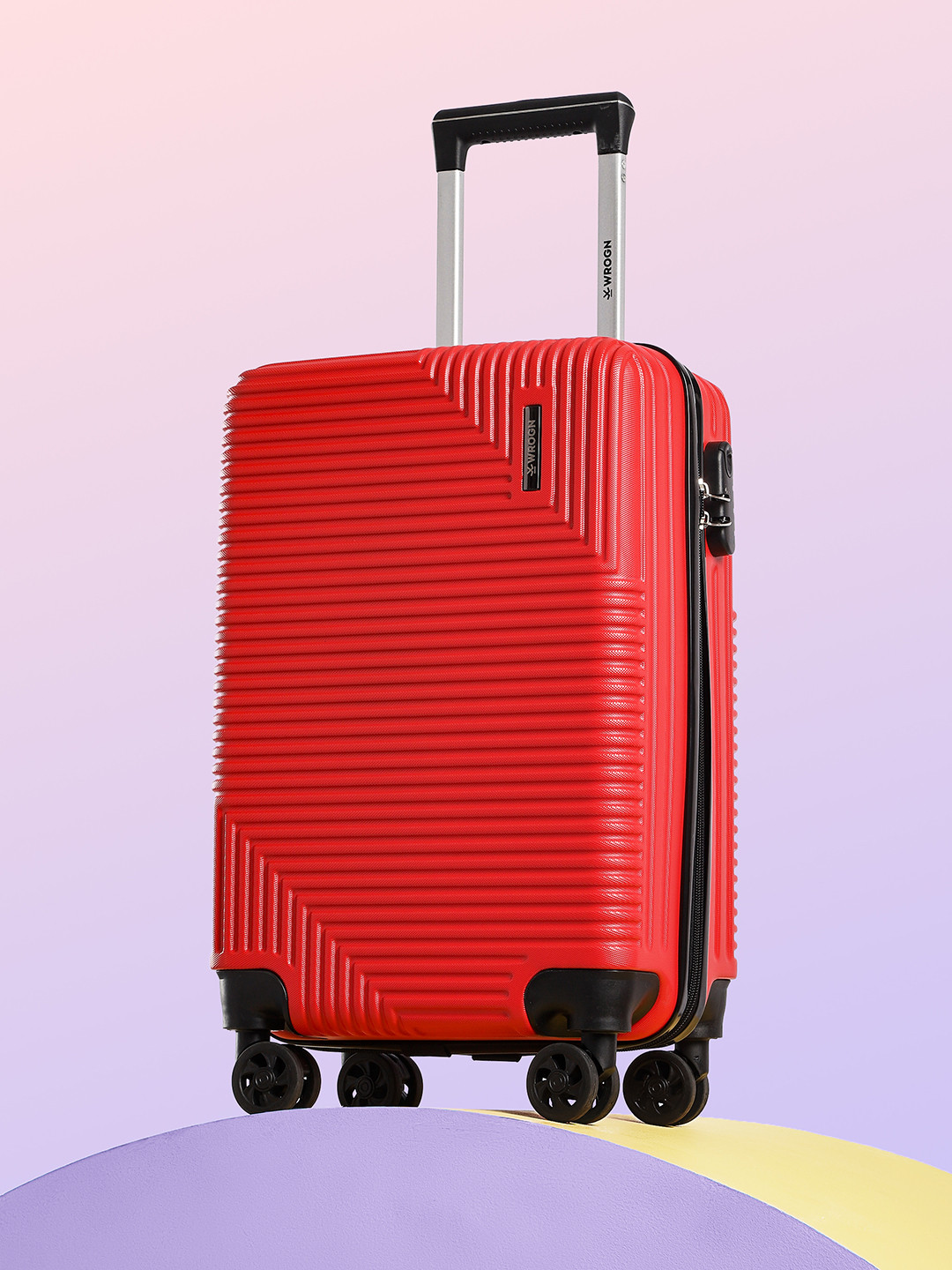 WROGN Unisex Textured HRD Small Hard Suitcase Cabin Trolley Bag- 35.6 L