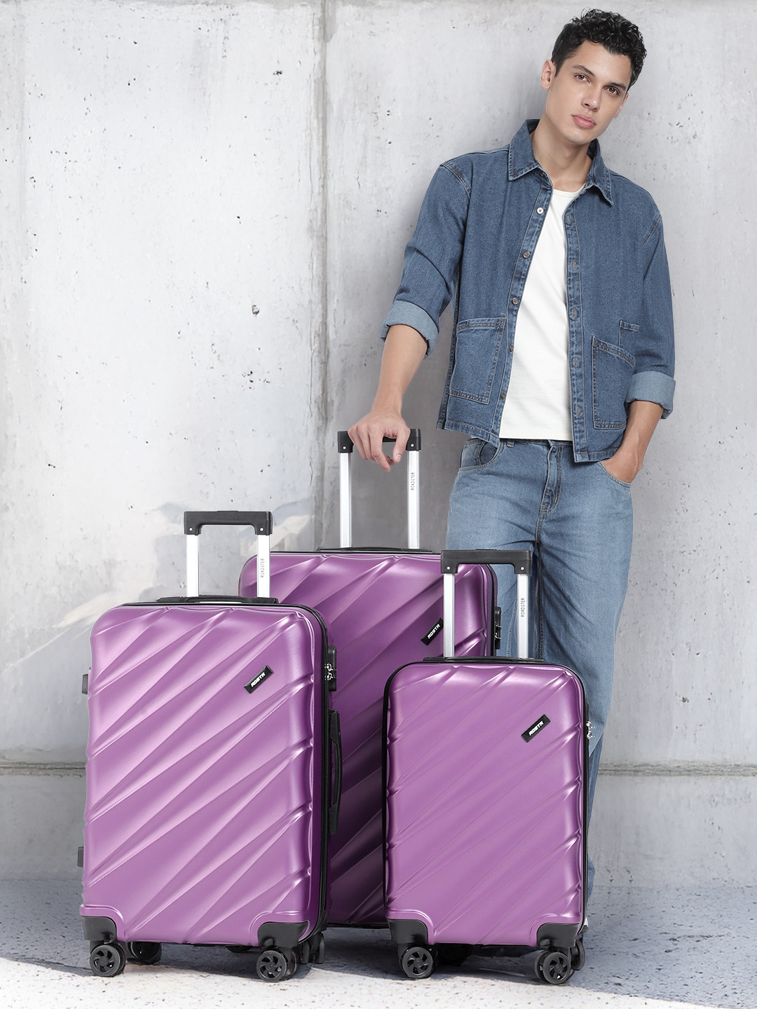 Roadster Set of 3 JOHN FTY Small-Medium-Large Trolley Suitcases